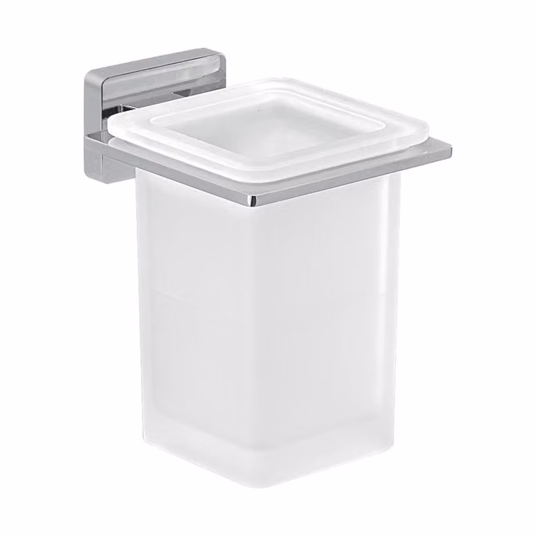 Portaspazzolini da muro in acciaio inox e Cromall 4410 Gedy serie ATENA Cromato
