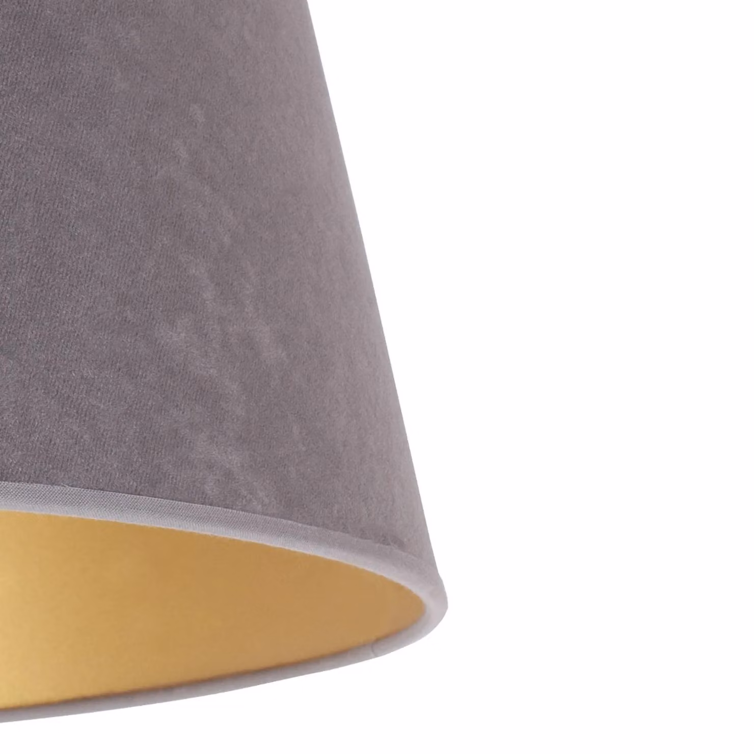 Paralume Cone altezza 18 cm, grigio/oro Duolla, Alluminio / Grigio / Zincato, Tessuto / Stoffa / Seta