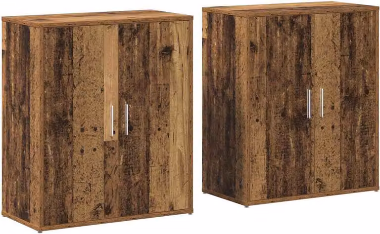 Credenza 2 pcs Legno vecchio 60 x 31 x 70 cm Legno multistrato