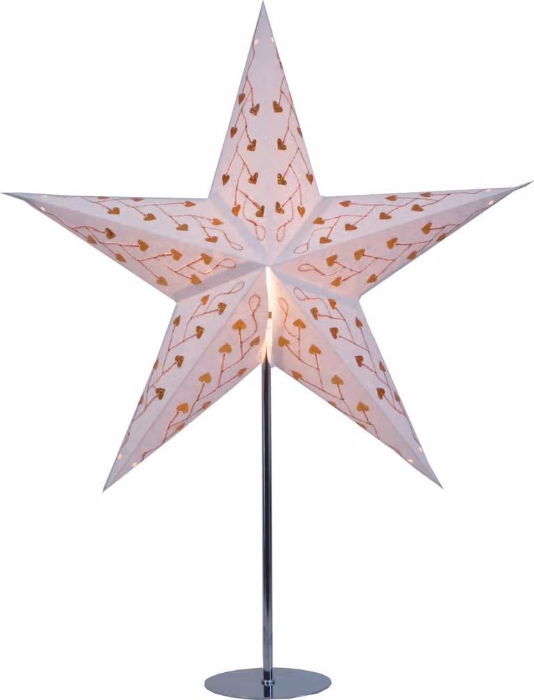 Supporto per stelle di carta, in acciaio inossidabile, dimensioni 65x13x13 cm, con alimentazione elettrica