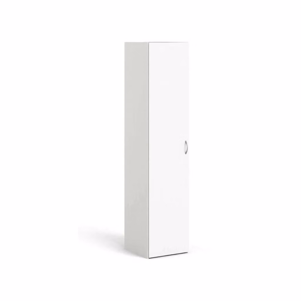 Armadio Multiuso DMORA Bianco con 1 Anta e Ripiani Interni L: 39.0 cm, P: 42.0 cm, H: 175.4 cm – 2