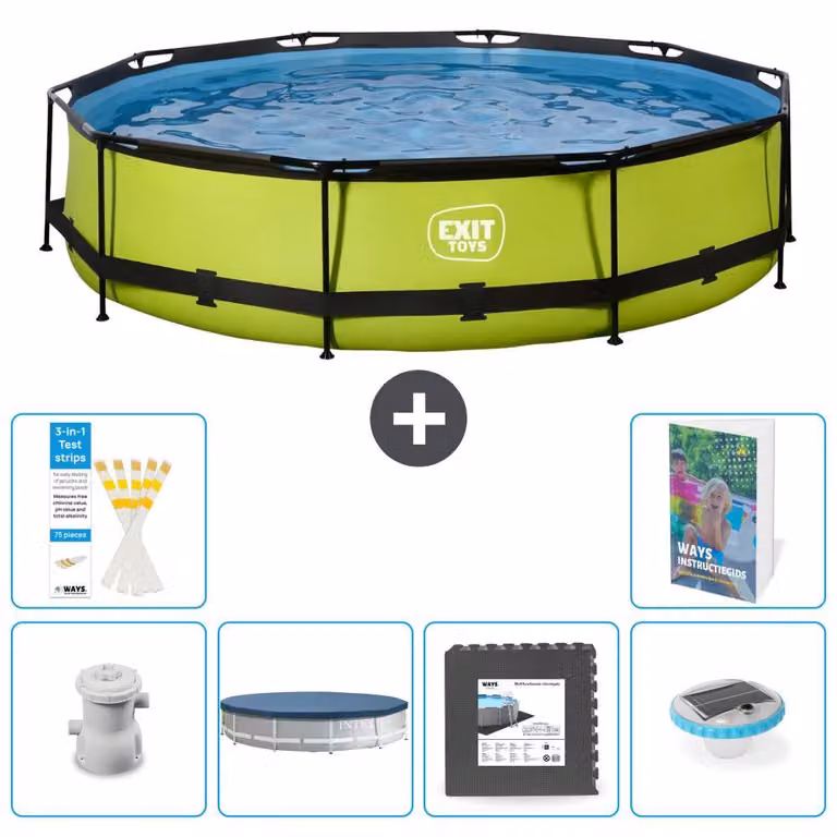 Piscina gonfiabile rettangolare - 360x76 cm - Set da 5 pezzi - Modello S312