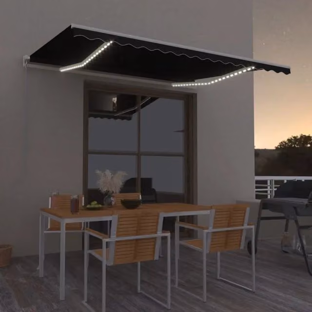 Tenda retrattile Videx in alluminio e poliestere colore antracite L: 450 cm, P: 300 cm