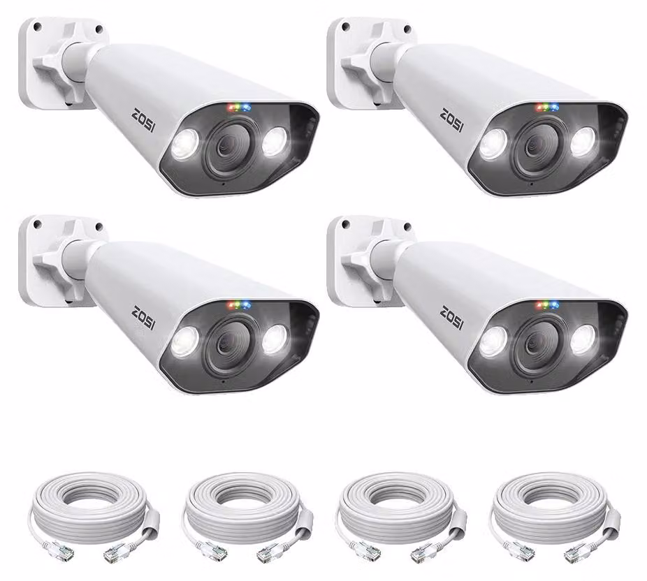 Telecamera di sicurezza, alta risoluzione 5MP, audio bidirezionale, confezione da 4 telecamere 5MP