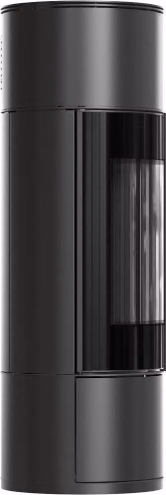 Stufa in acciaio KRATKI AMBLER Ø 150 7 kW rivestimento nero con porta a molla