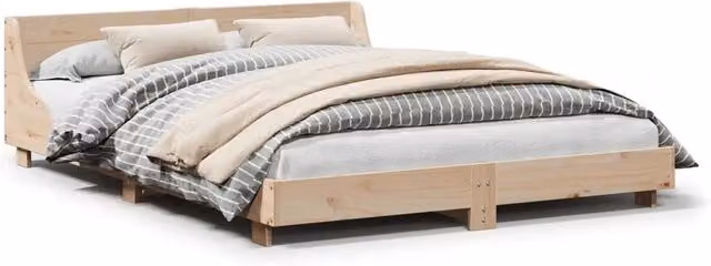 Letto matrimoniale | Letto per adulti | Letto senza Materasso 120x190 cm in Legno Massello di Pino