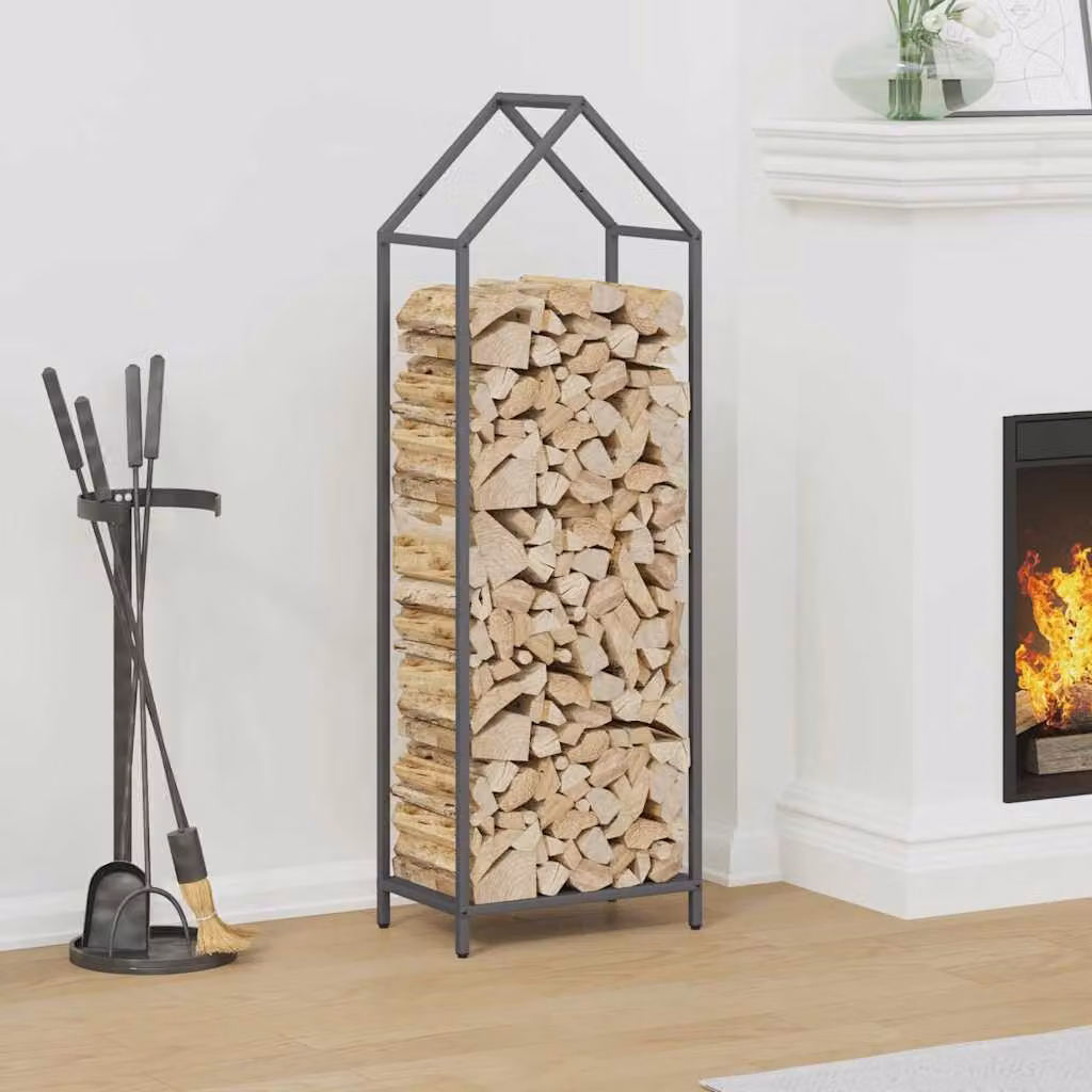 Rastrelliera per legna da ardere vidaXL colore antracite L/P/H: 40 x 25 x 120 cm