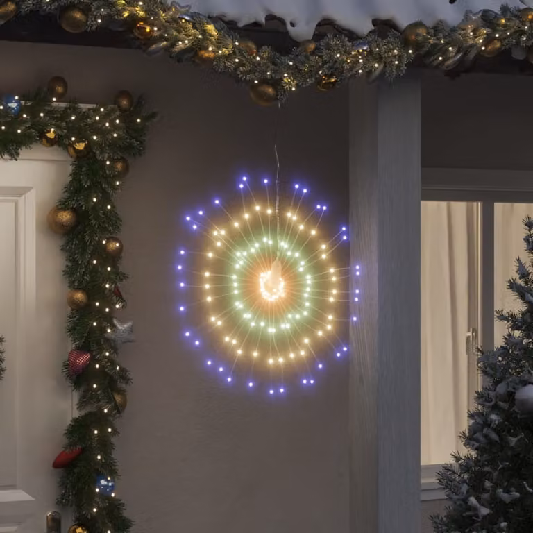 vidaXL Decorazioni di Natale Galassia con 140 LED RGB Multicolore, Set da 8 pezzi, con Telecomando e Timer, IP44, Altezza: 17 cm