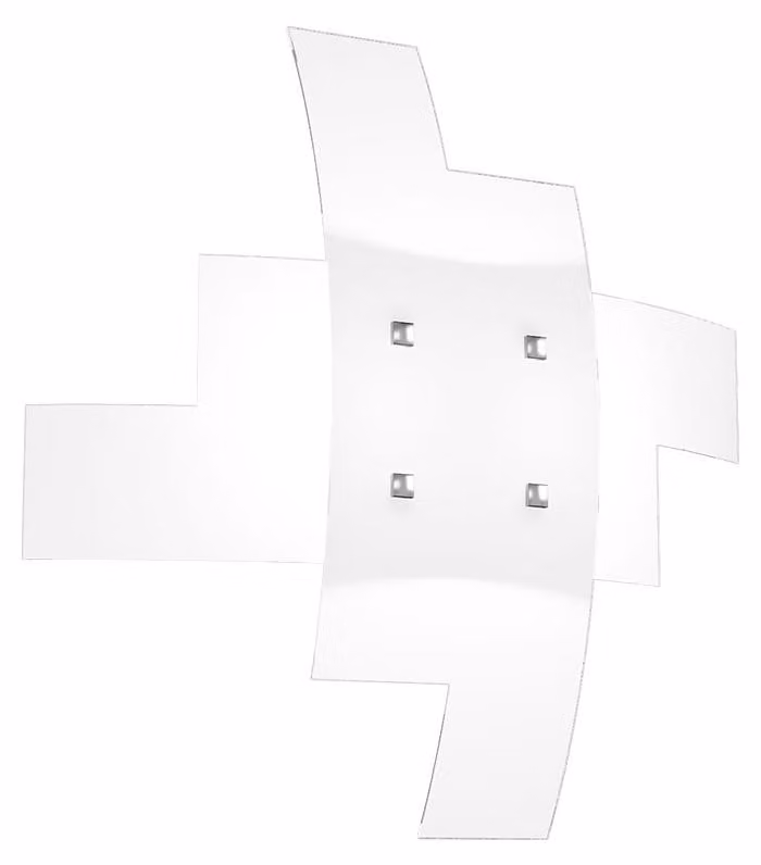 Plafoniera Moderna Tetris Metallo Bianco Vetro 4 Luci E27B55Cm