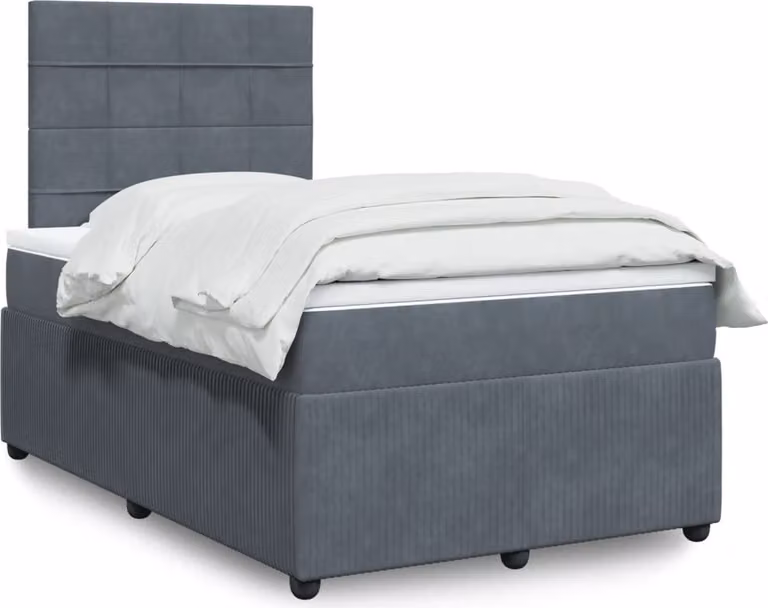 Maison Exclusive - Letto boxspring con materasso grigio scuro 120x200 cm velluto