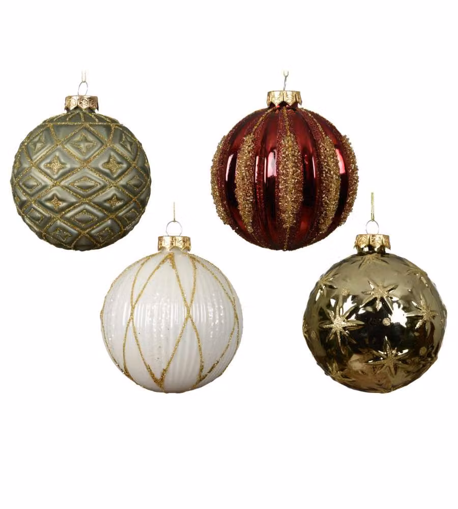 Sfera decorativa in vetro diametro 10 cm assortita - Colori vari e finiture