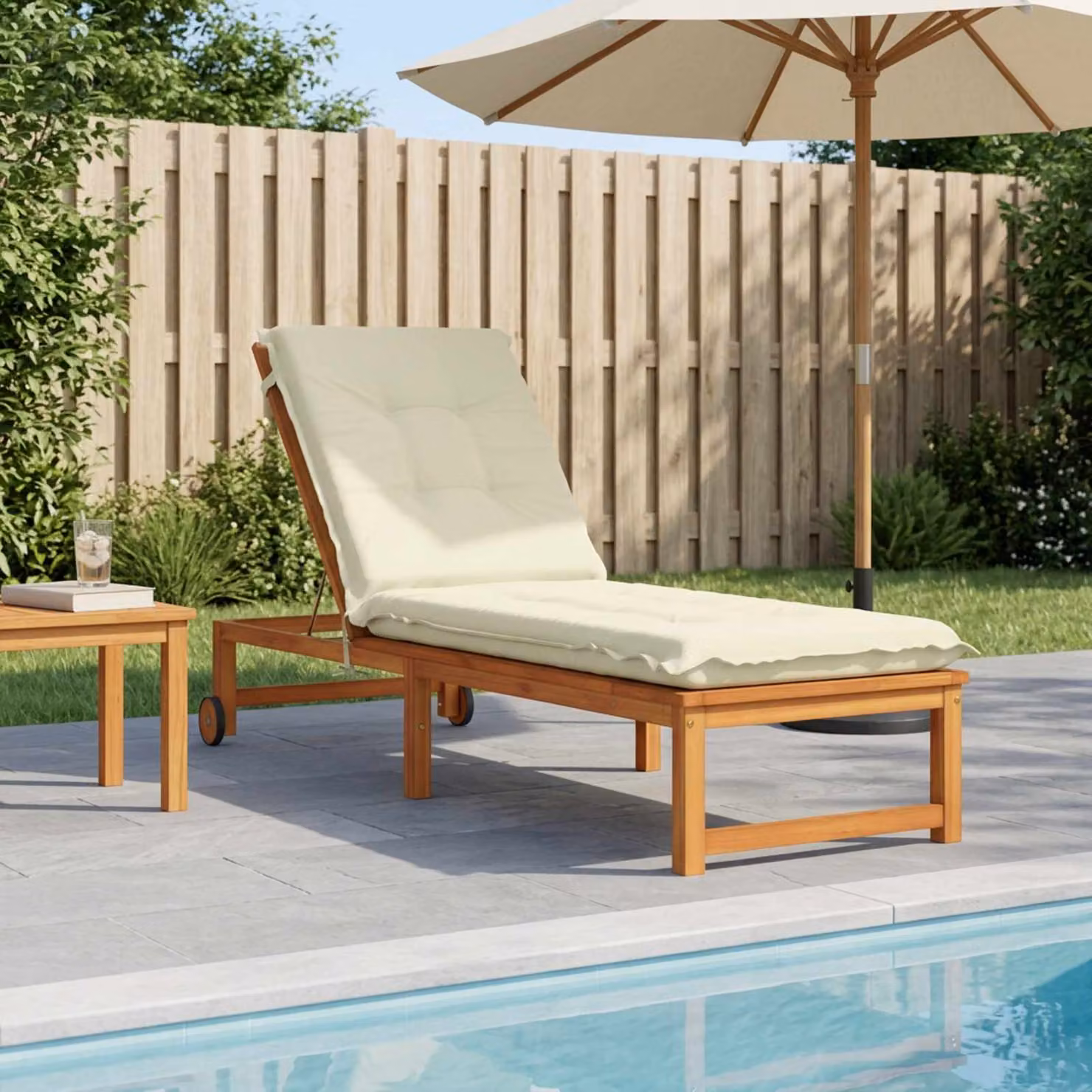vidaXL Cuscino per Lettino GEMERT 100% Poliestere Crema