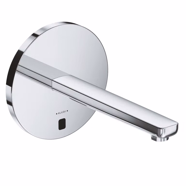 KLUDI ZENTA SL E Robinetterie de lavabo électronique, saillie 240mm, rosace ronde, alimentation électrique ou par pile, chrome, 3840305, 3840305