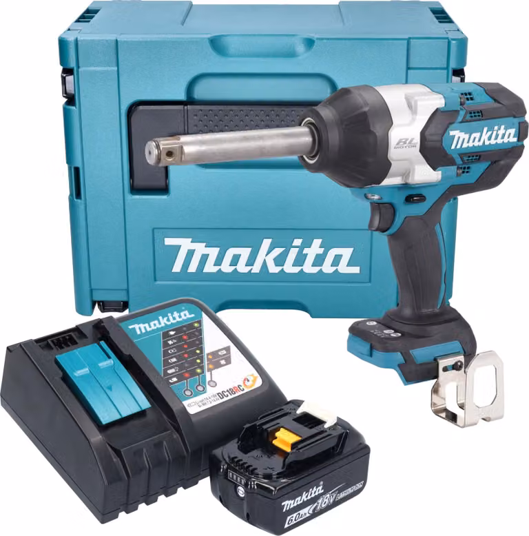 Avvitatore a impatto a batteria Makita DTW 1005 RG1J 18 V 1360 Nm 3/4" Brushless + 1x batteria 6,0 Ah + caricabatteria + Makpac