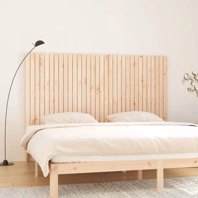 Testiera da parete vidaXL in legno massello di pino beige L: 204 cm, H: 110 cm, P: 3 cm
