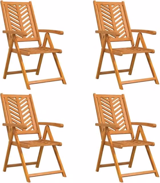 Sedia da Giardino 4 pz | Sedie da Esterno Marrone 57 x 72 x 109 cm