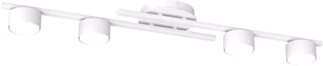Plafoniera 4 Luci Perseus Luceart-Classic in Acciaio Bianco con Diffusori Cilindrici Moderni