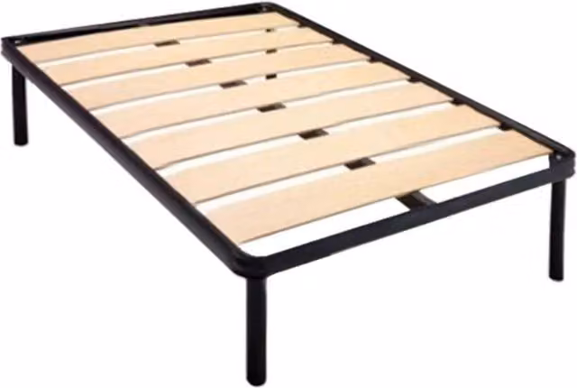 Rete una piazza e mezza FliccNew con doghe in legno di faggio e telaio nero L: 120 cm, P: 190 cm