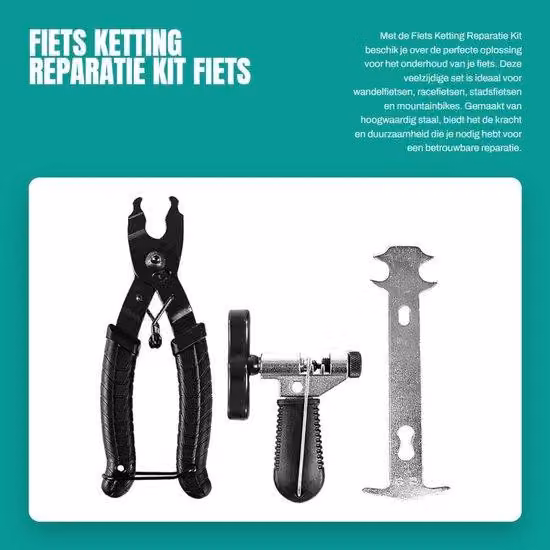 Dailygoods - Kit di riparazione catena per bicicletta - Attrezzo per catena di bicicletta - Spezzacatena per catene a 8/9/10 velocità - Misuratore di usura catena per bicicletta - Acciaio di alta qualità - Resistente e robusto - Attrezzo per catena di bic