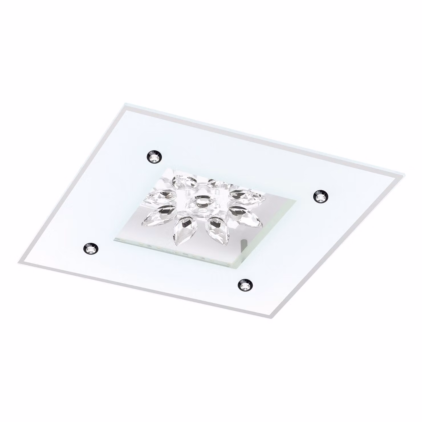Plafoniera LED in cristallo bianco chiaro Benalua 1
