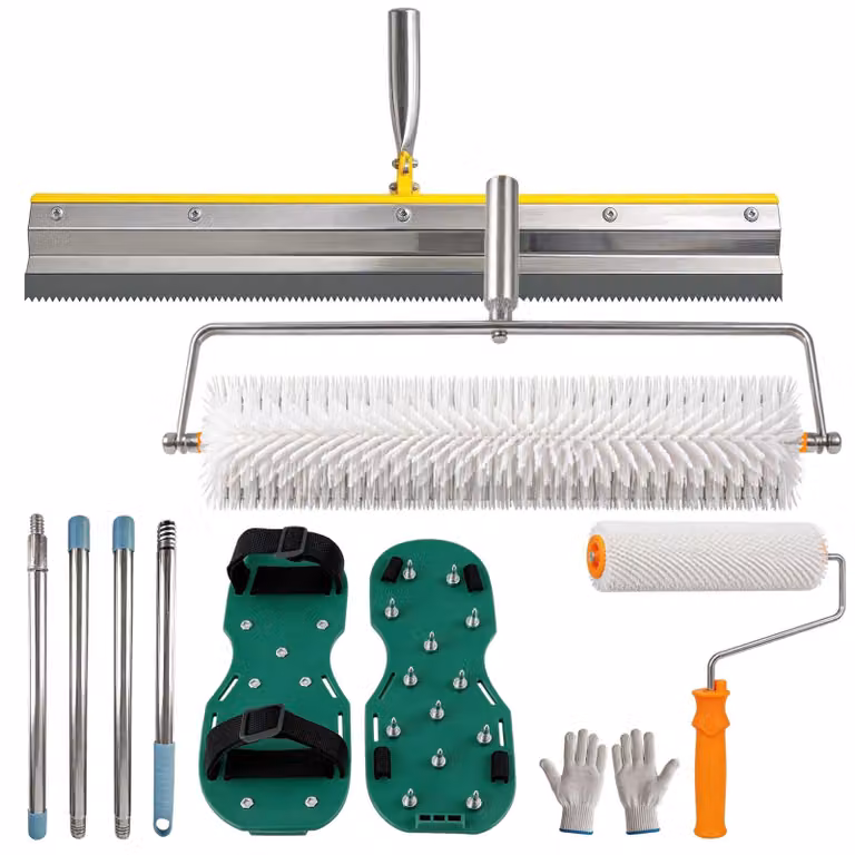 Kit di strumenti per cemento autolivellante, completo di spatola e scarpe a punte