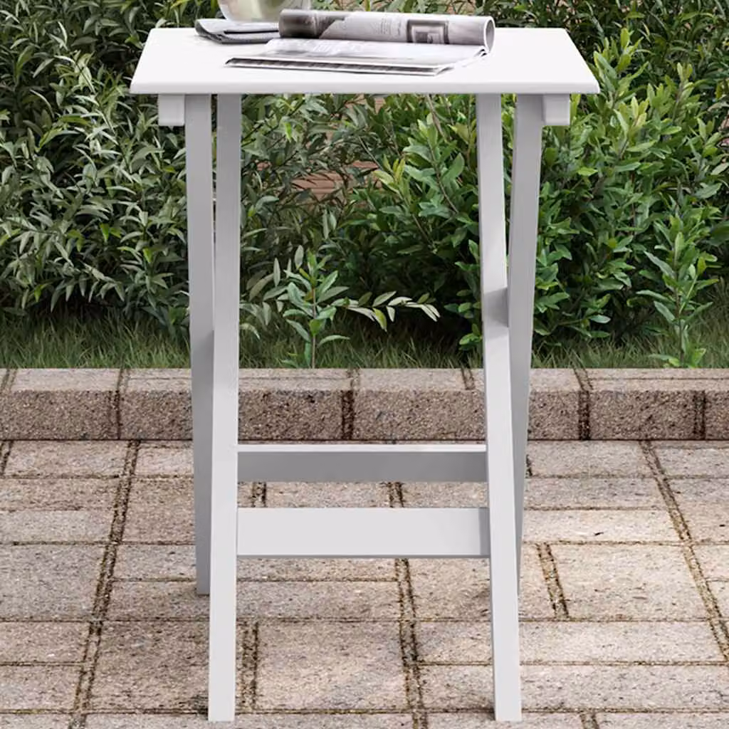 vidaXL Tavolino Laterale Pieghevole Bianco in Legno di Pioppo con Piano Quadrato