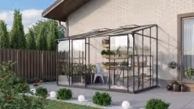Serra addossata Vitavia "Osiris 6500" nera 6,5 m² Vetro di sicurezza temperato da 3 mm, HKP da 6 mm