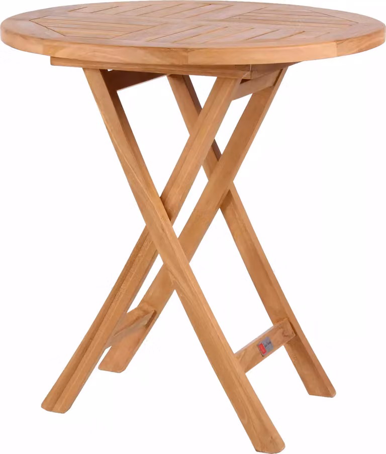 Tavolo pieghevole Sutton rotondo 70 cm in legno massello di teak Tavolo da balcone da giardino