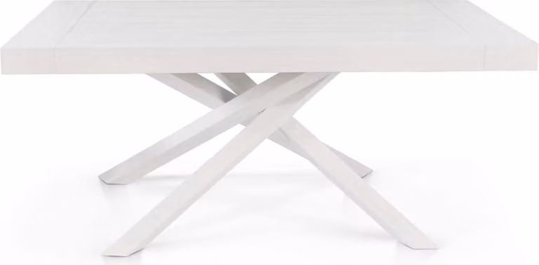 Milani Home - tavolo da pranzo allungabile 180-230-280 x 100 x 75 cm, bianco, legno nobilitato e acciaio