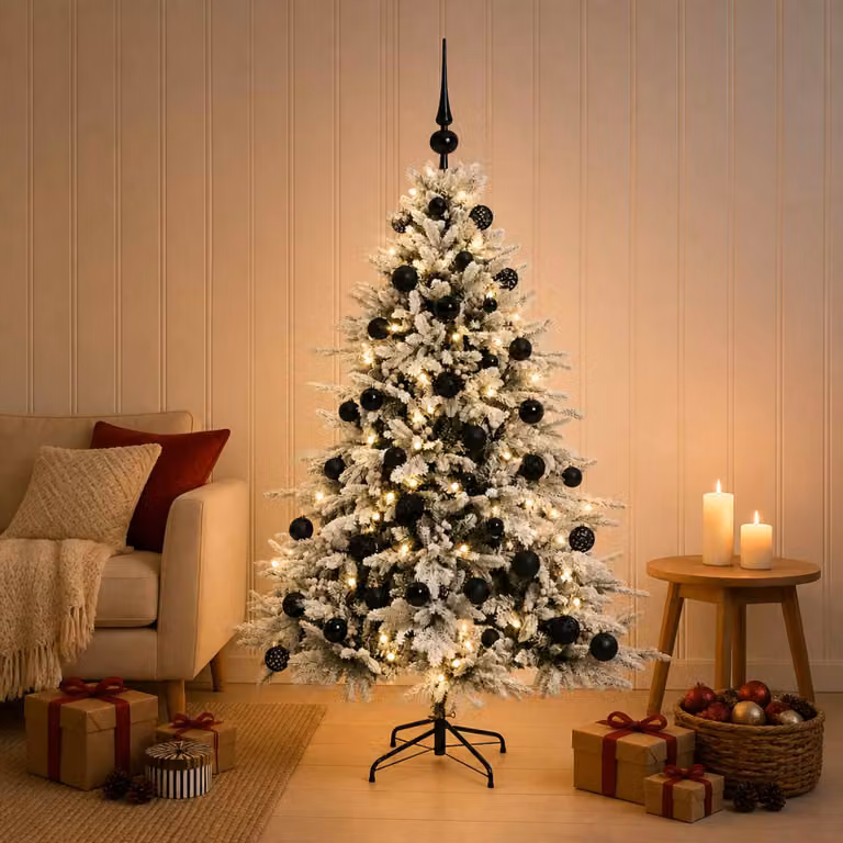Albero di Natale artificiale vidaXL verde con 150 LED bianco caldo e decorazioni, Altezza: 120 cm