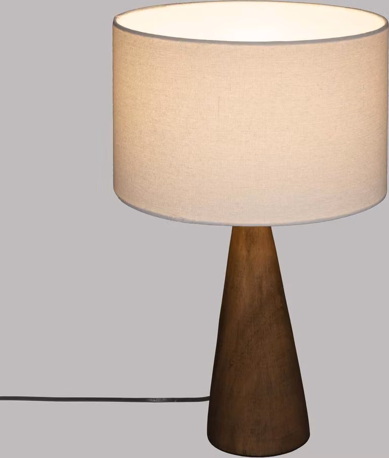 Lampada da comodino con base in legno, Ø 28 x 46 cm