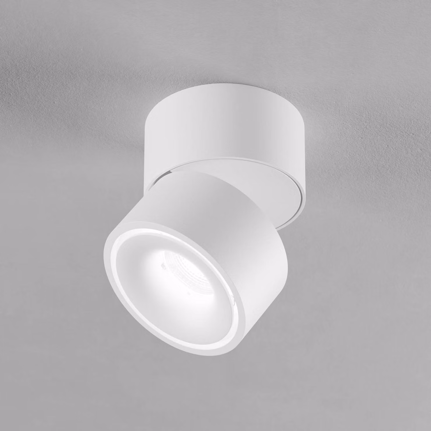Egger Licht DLS Faretto da soffitto Clippo, bianco/bianco, Ø 10 cm, DALI, DTW dimmerabile, Bianco / Opale, Soggiorno / Sala da pranzo, Alluminio, Moderno
