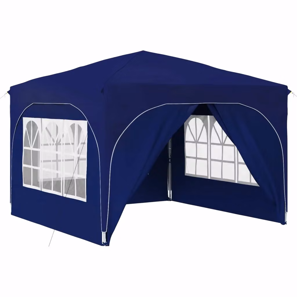 Gazebo a pop-up DESIGN IN per feste, Blu e Argento, L/P/H: 290 x 290 x 245 cm – 2