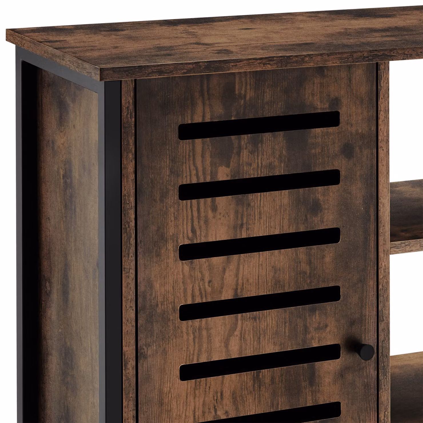 Credenza in stile industriale tectake con ripiani interni e ante, colore marrone, L: 71 cm, P: 32 cm, H: 82 cm – 1