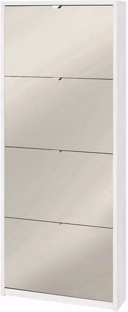 Scarpiera 4 Ante Specchio P18 Kit Ossido Bianco cm 63x18x154h - Sarmog