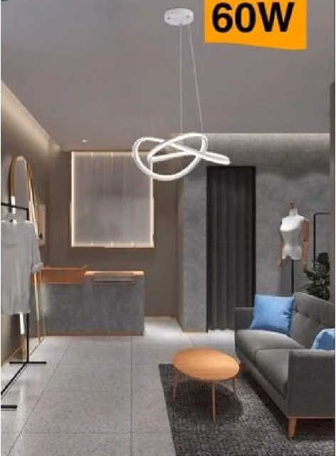 Lampadario a LED Moderno Intrecciato Trade Shop Bianco Naturale con Altezza Regolabile e Luce CCT 60W