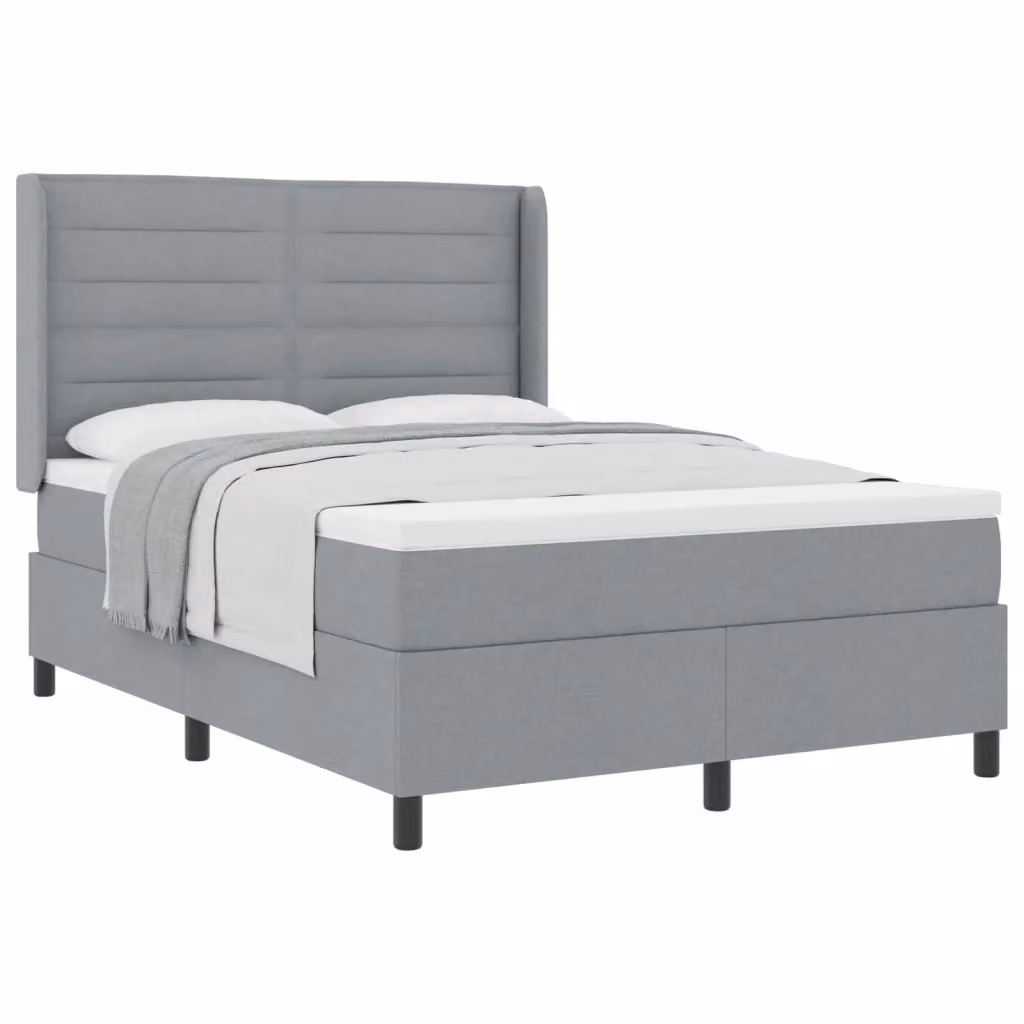 Letto ibrido vidaXL con materasso in tessuto Grigio, L 140 x P 190 cm – 2