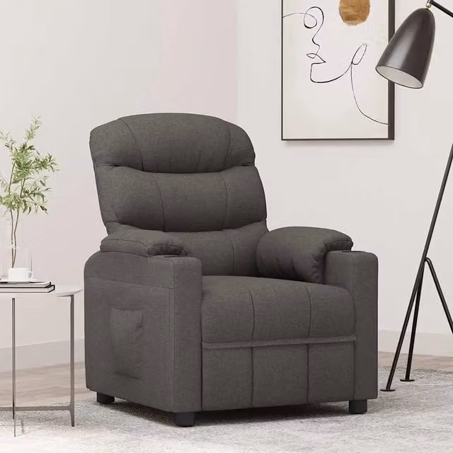 Divano Sedia-Poltrona Reclinabile in Tessuto Grigio Scuro 771601