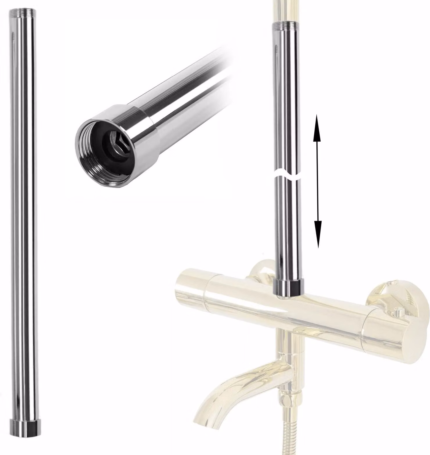 Prolunga per Set Vasca/Doccia Rea 50 cm Chrome