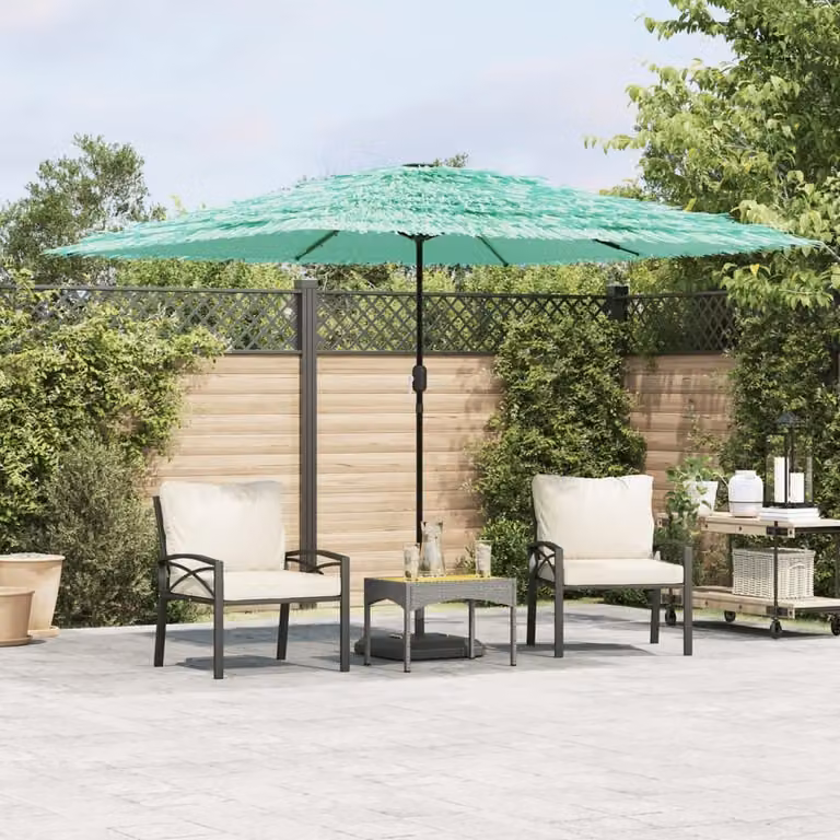 Maison Exclusive - Ombrellone con palo in acciaio, colore verde, dimensioni 290x290x238 cm
