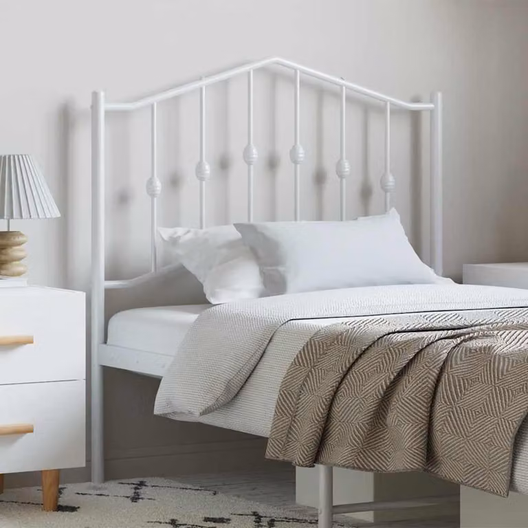Testiera di ricambio in metallo lacca bianca vidaXL per letto 100x200 cm