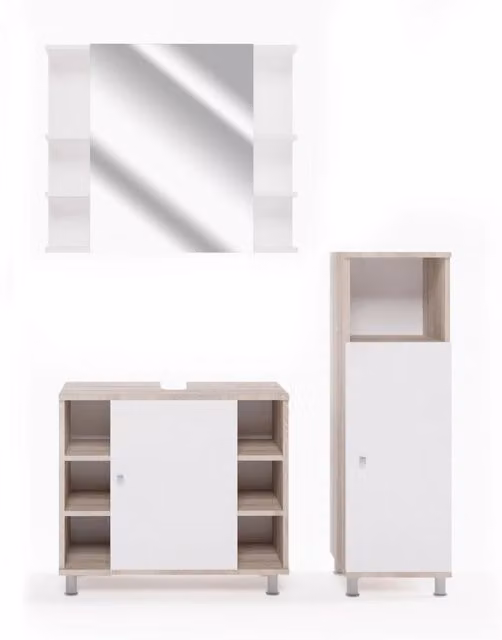 Set mobili bagno Fynn Sonoma 3 pezzi Vicco