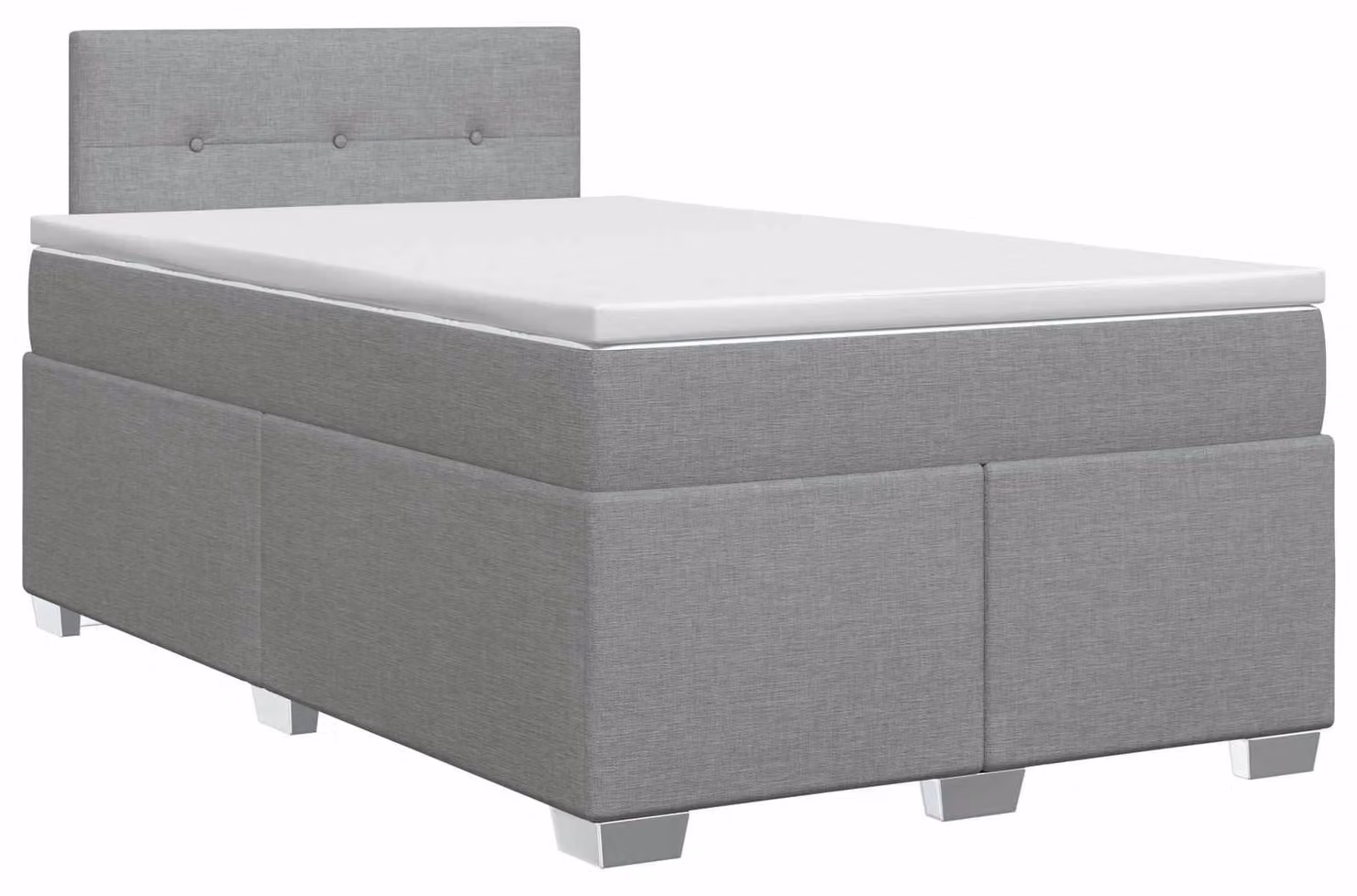 Letto a molle con materasso grigio chiaro 120 x 200 cm in tessuto
