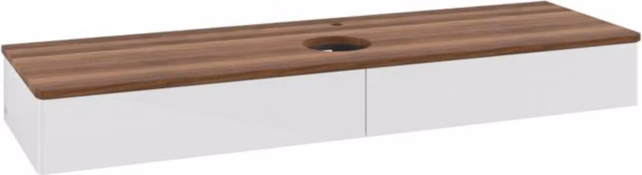 V&B Mobiletto senza struttura frontale - illuminazione Antao 160x50cm, HL, WBP w. wal, glo wh. Lac
