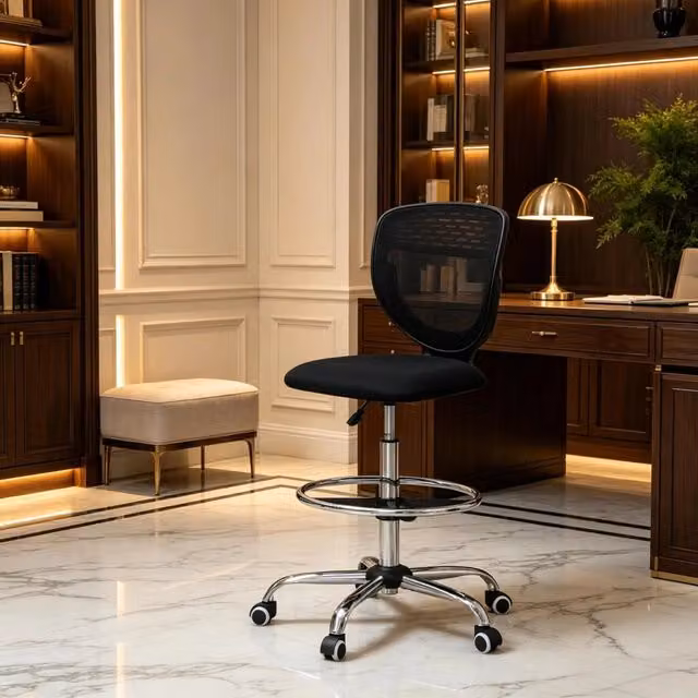 Sedia da ufficio ergonomica in rete nera, 1 pezzo, altezza regolabile 68-88 cm