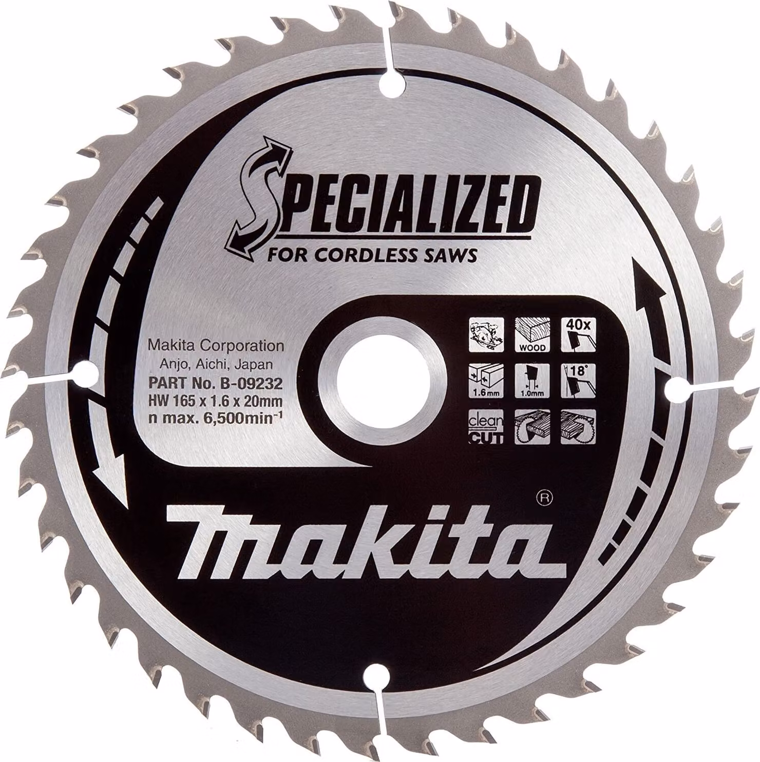 Lama circolare Makita SPECIALIZED 165 x 20 mm - 40 denti - legno