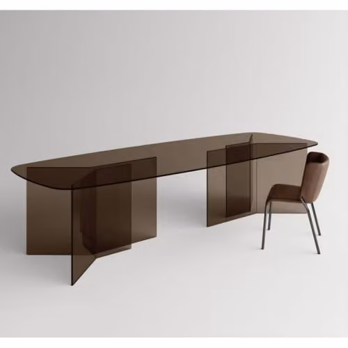 Tavolo Thrim fisso interamente in vetro Tonelli Design