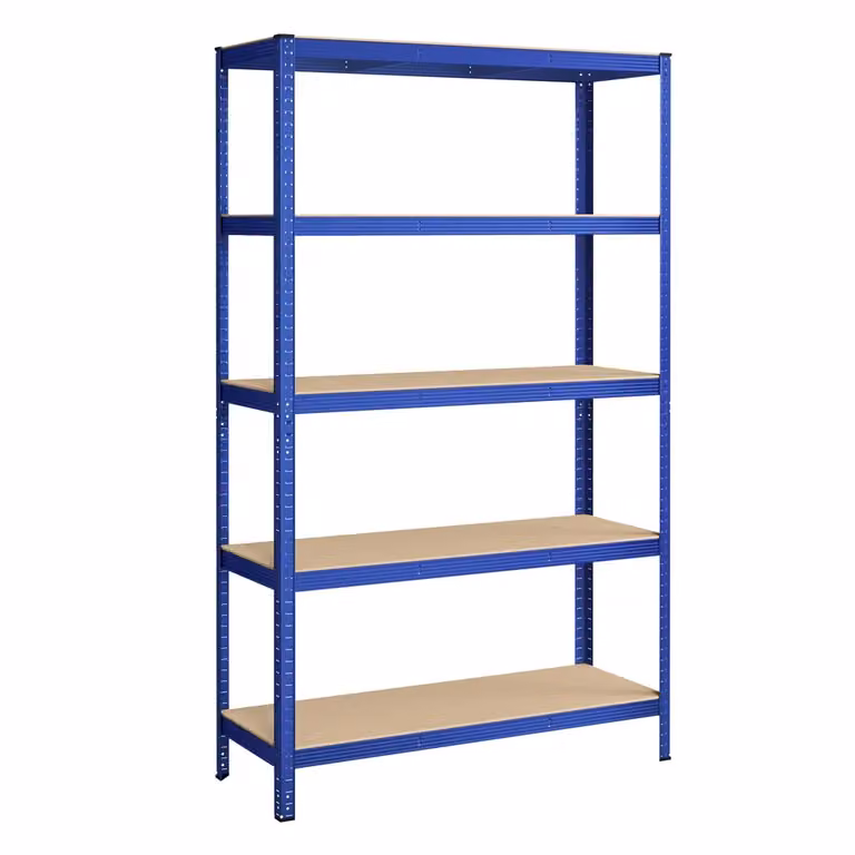 Scaffalatura in Acciaio Montaggio Senza Viti per Utensili Strumenti in Garage, Blu / 1