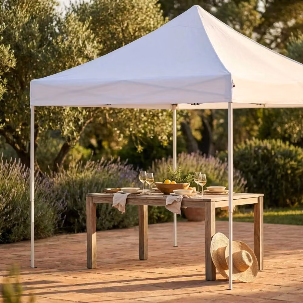 Gazebo Holiday Cosma in metallo e poliestere bianco e verde L/P: 300 x 300 cm – 2