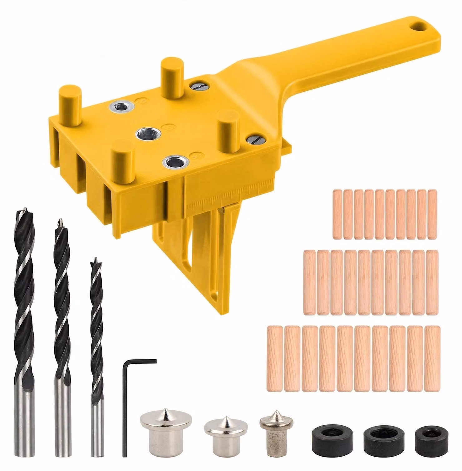Set di 41 inserti in legno con accessori per la foratura